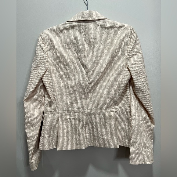 Banana Republic Tan Seersucker One-Button Blazer Size 8 - Picture 10 of 11